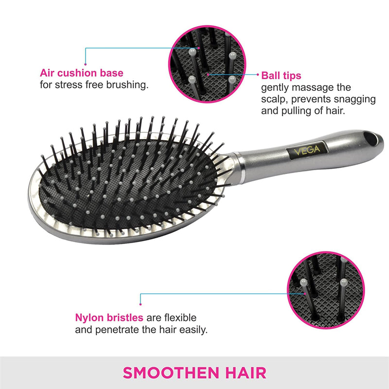 VEGA Cushioned Hair Brush for Healthy Hair (E10-CB)