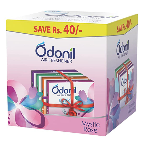 Odonil Bathroom Air Freshener Blocks Mixed Fragrances - 48g. (3 + 1 Pack)