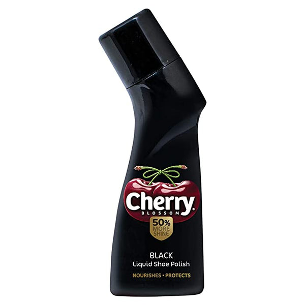Cherry Blossom Liquid Shoe Polish 75ml - Black