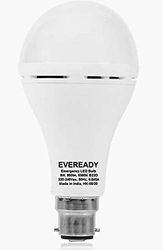 Eveready 9W B22D LED Emergency Bulb (White) for powercuts