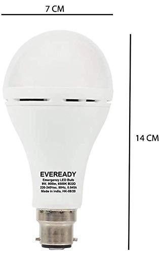Eveready 9W B22D LED Emergency Bulb (White) for powercuts