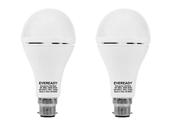 Eveready 9W B22D LED Emergency Bulb (White) for powercuts | Pack of 2