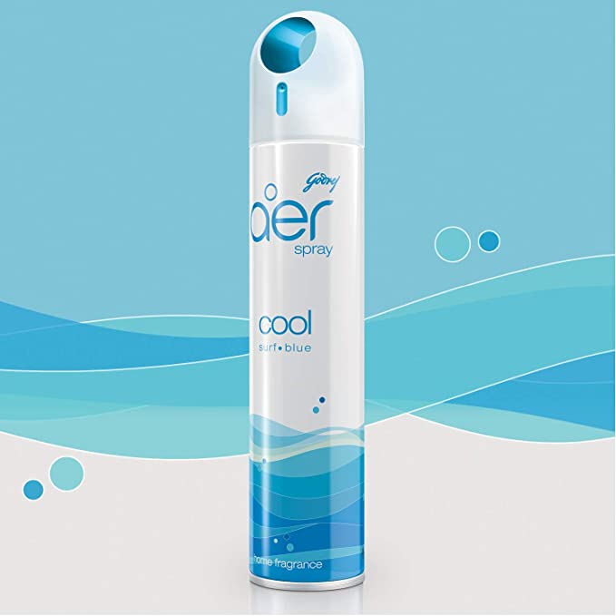 Godrej aer Spray Air Freshener for Home & Office - Cool Surf Blue (220 ml)
