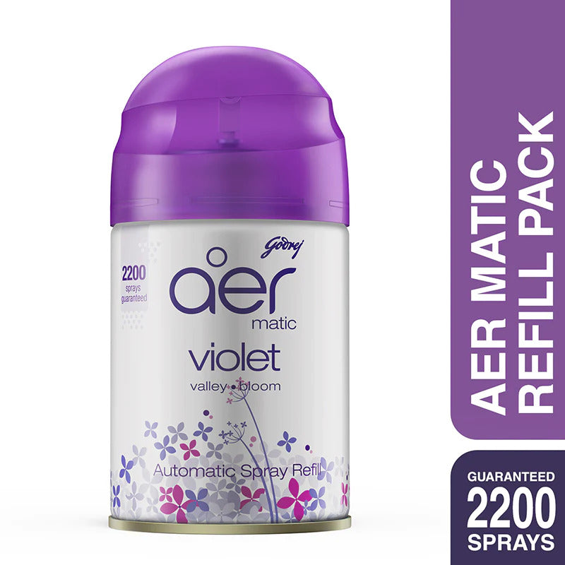 Godrej aer Matic Violet Valley Bloom Refill (220 ml) | Up to 2200 Sprays