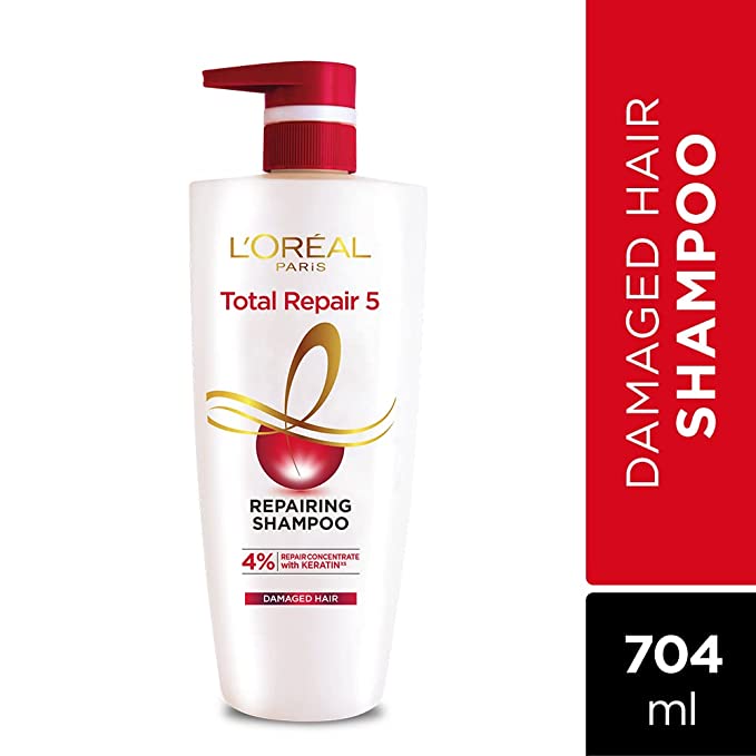 L'Oréal Paris Shampoo, For Damaged and Weak Hair, With Pro-Keratin + Ceramide, Total Repair 5, 704ml