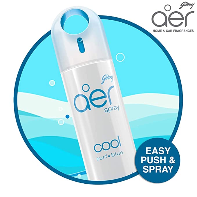 Godrej aer Spray Air Freshener for Home & Office - Cool Surf Blue (220 ml)
