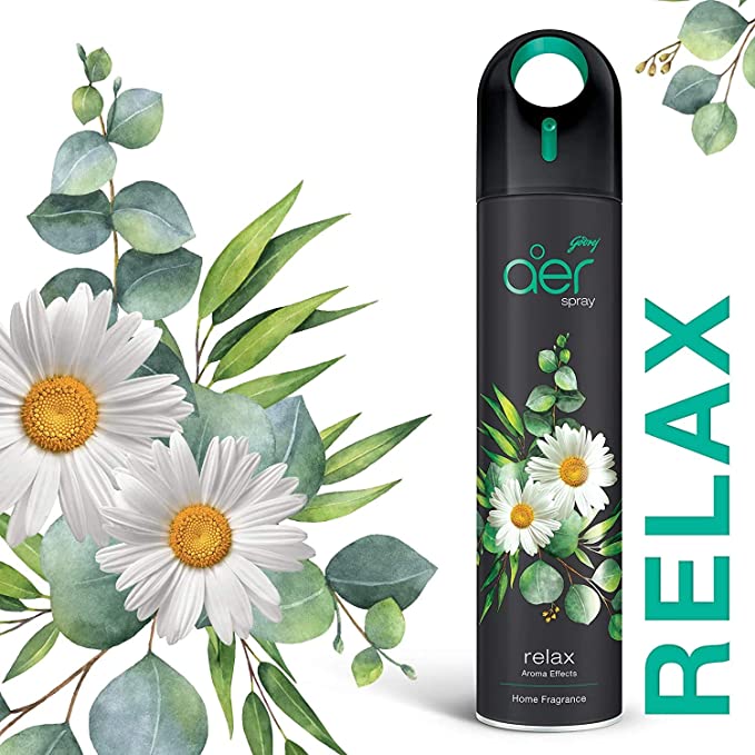 Godrej aer spray, Premium Air Freshener for Home & Office - Relax (220ml)