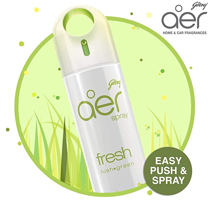 Godrej aer Spray Air Freshener for Home & Office - Fresh Lush Green (220 ml)